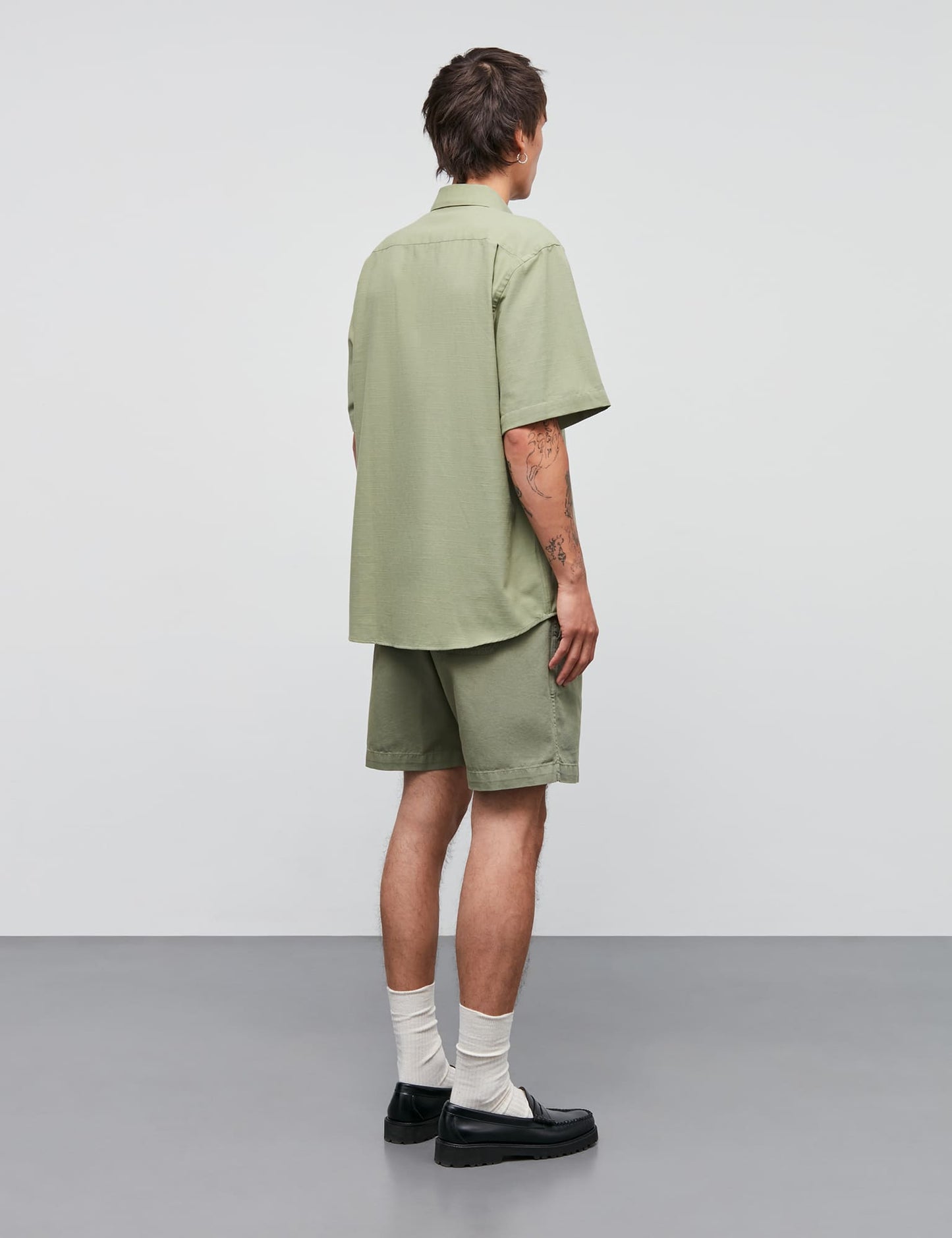 Grida Cotton Victor Shirt SS, Oil Green