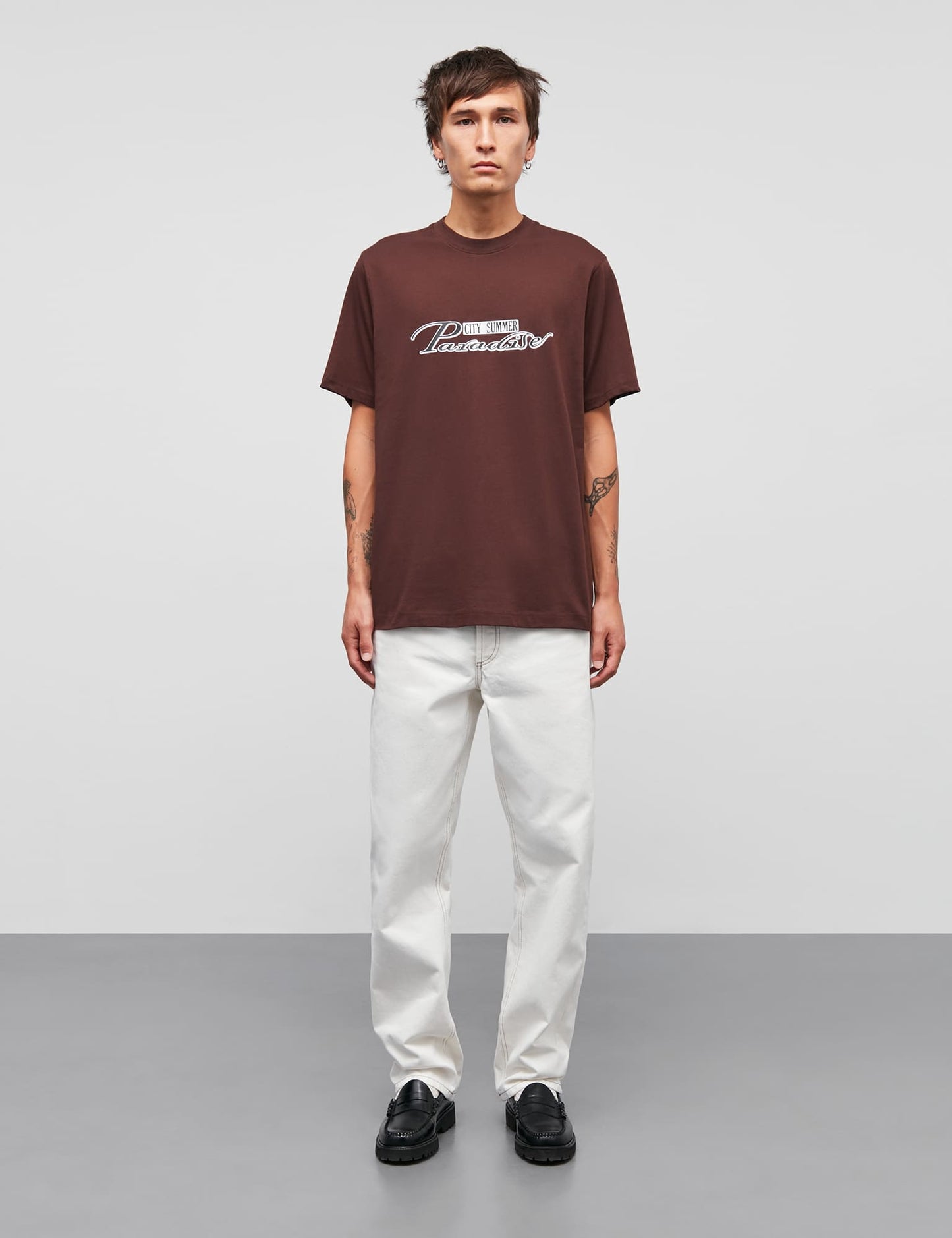 Cotton Jersey Frode Paradise Tee, Chicory Coffee