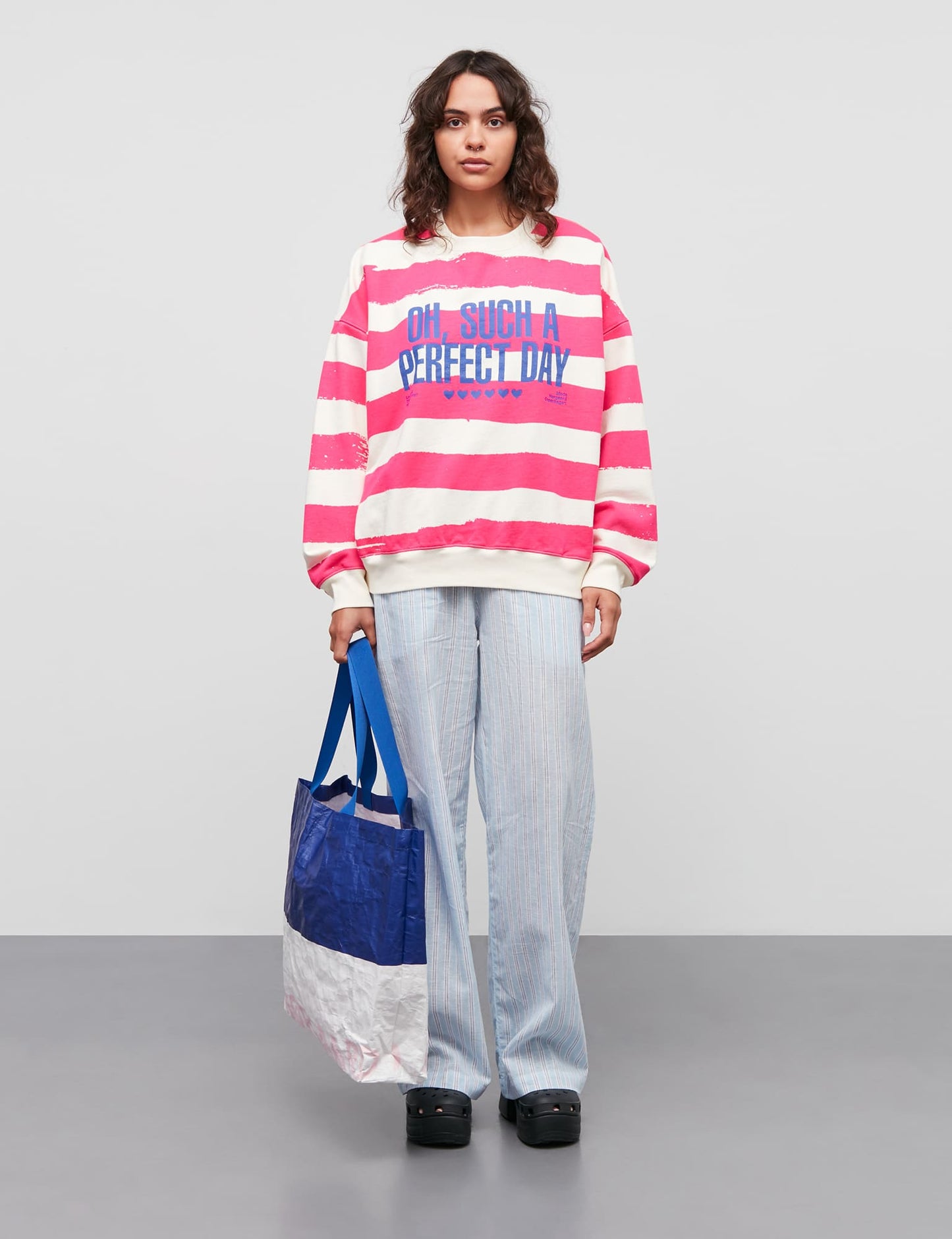 Colin YD Tonya Pants, Pinstripe/Powder Blue