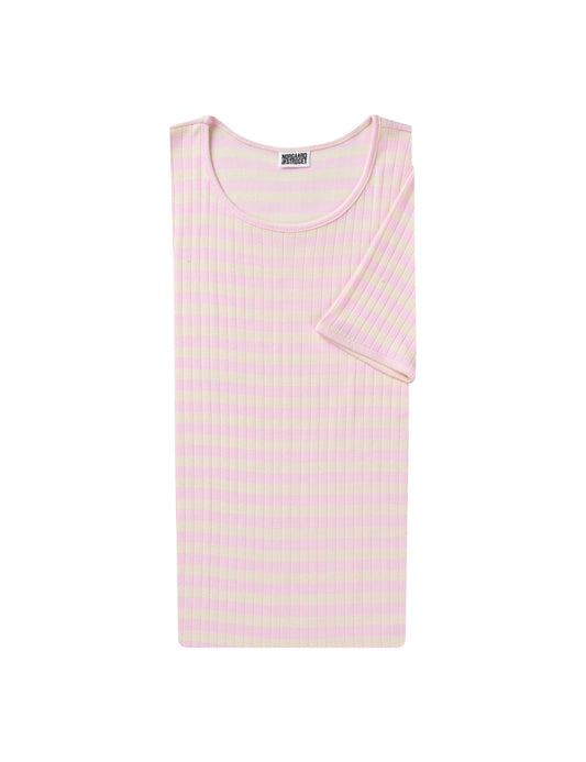 101 Short Sleeve Broadway, Rose/Ecru