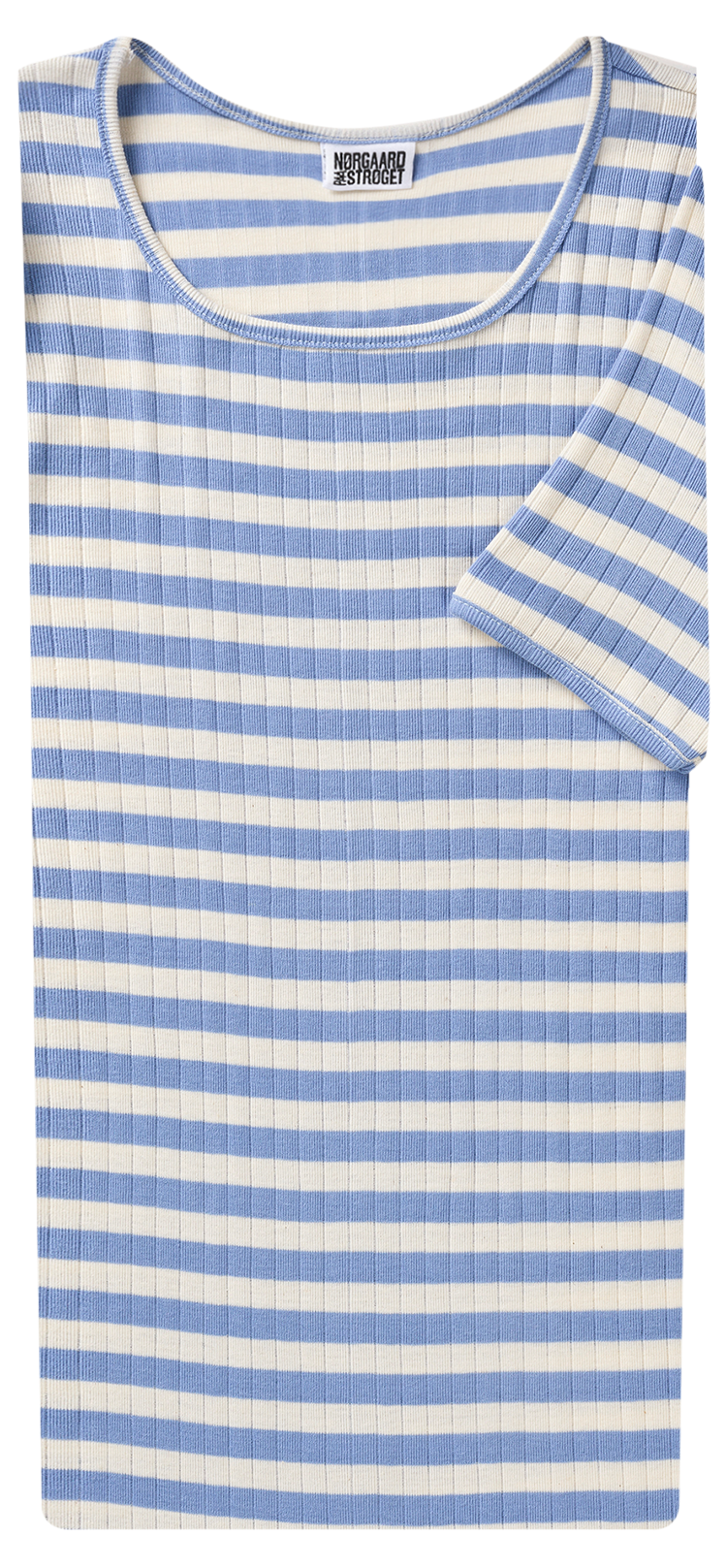 101 Short Sleeve Broadway, Light Blue/Ecru