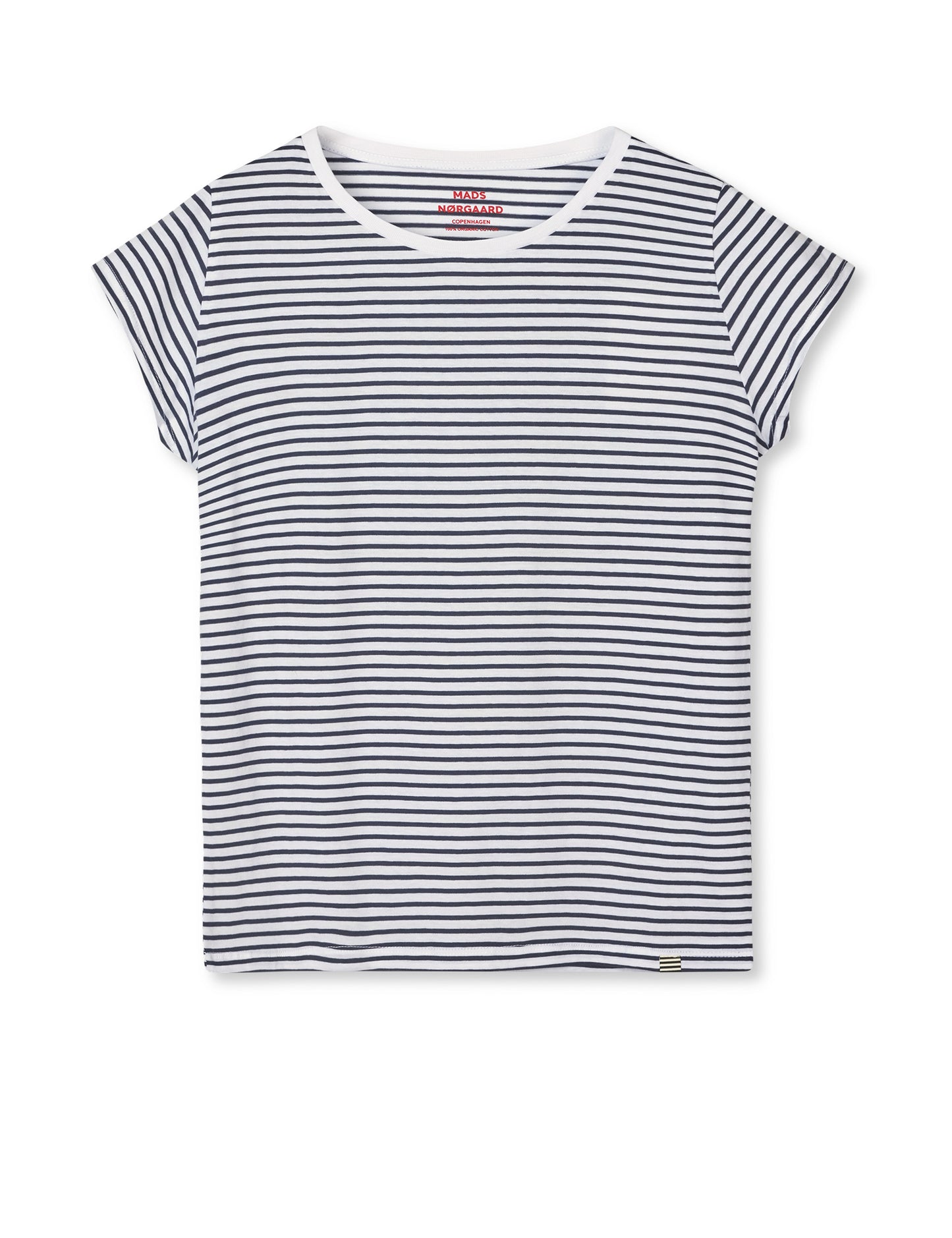 Fine Jersey Stripe Teasy Tee FAV, White/Black