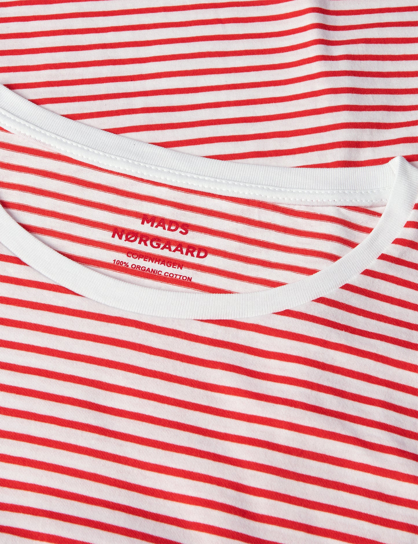 Fine Jersey Stripe Teasy Tee FAV, Fiery Red/Brilliant White