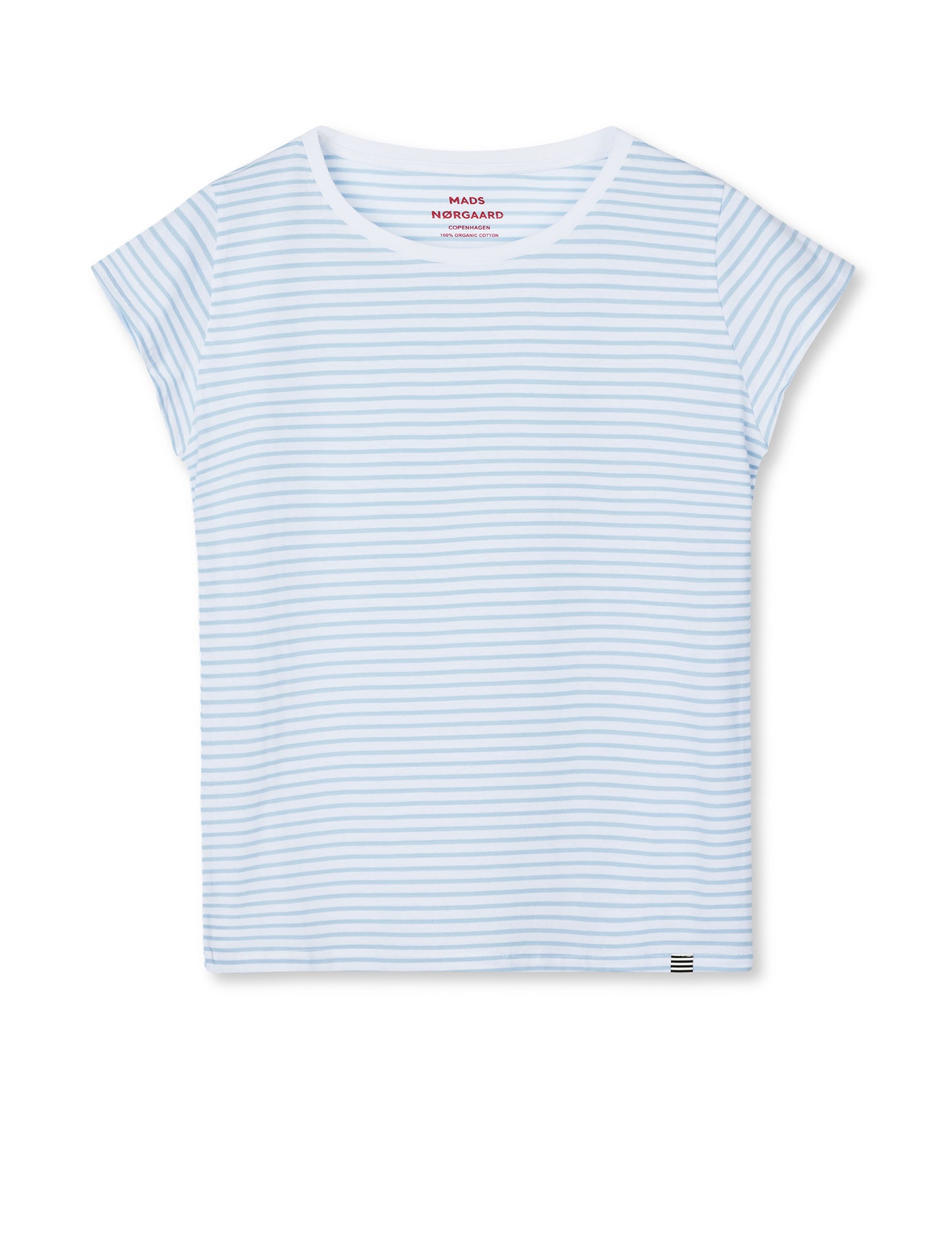 Fine Jersey Stripe Teasy Tee FAV, Cashmere Blue/Brilliant White