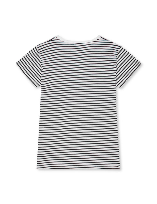 Fine Jersey Stripe Tuvina Tee FAV,  White/Black