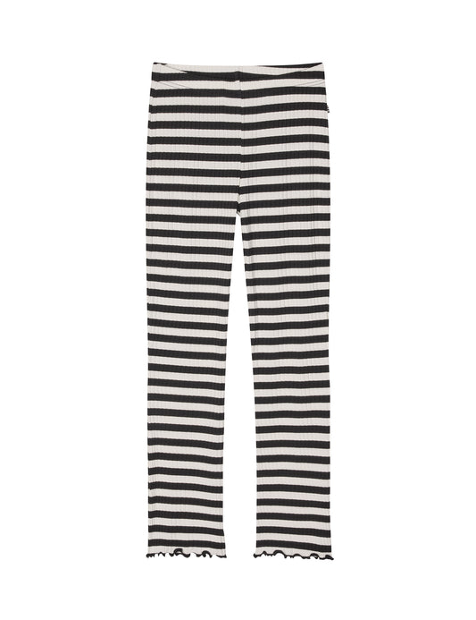 5x5 Classic Stripe Lala Leggings, Black/Vanilla Ice