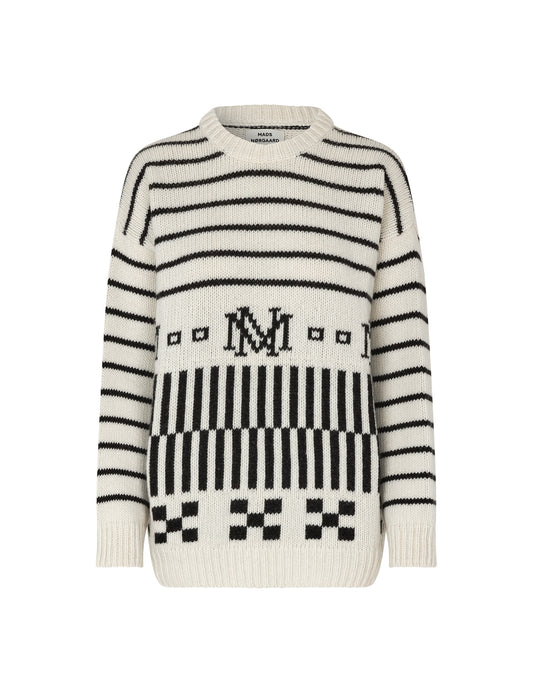 Yota Lefty Sweater, Black/Winter White