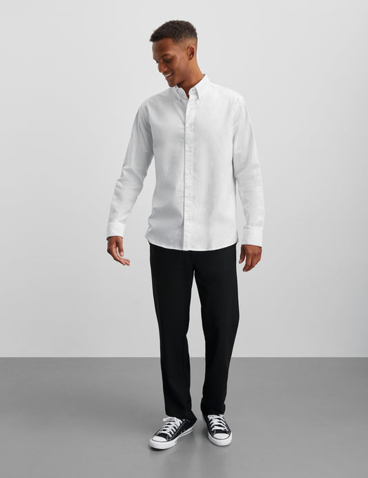 Cotton Oxford Sune Shirt BD, White