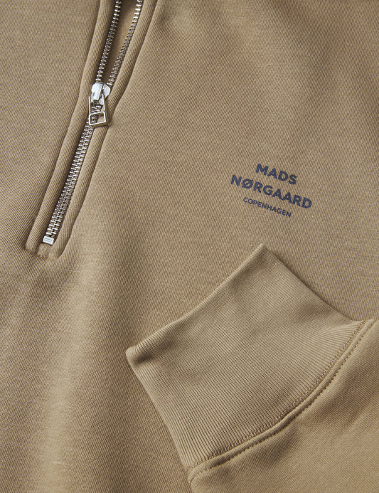 Standard Half Zip Logo Sweat, Lead Gray