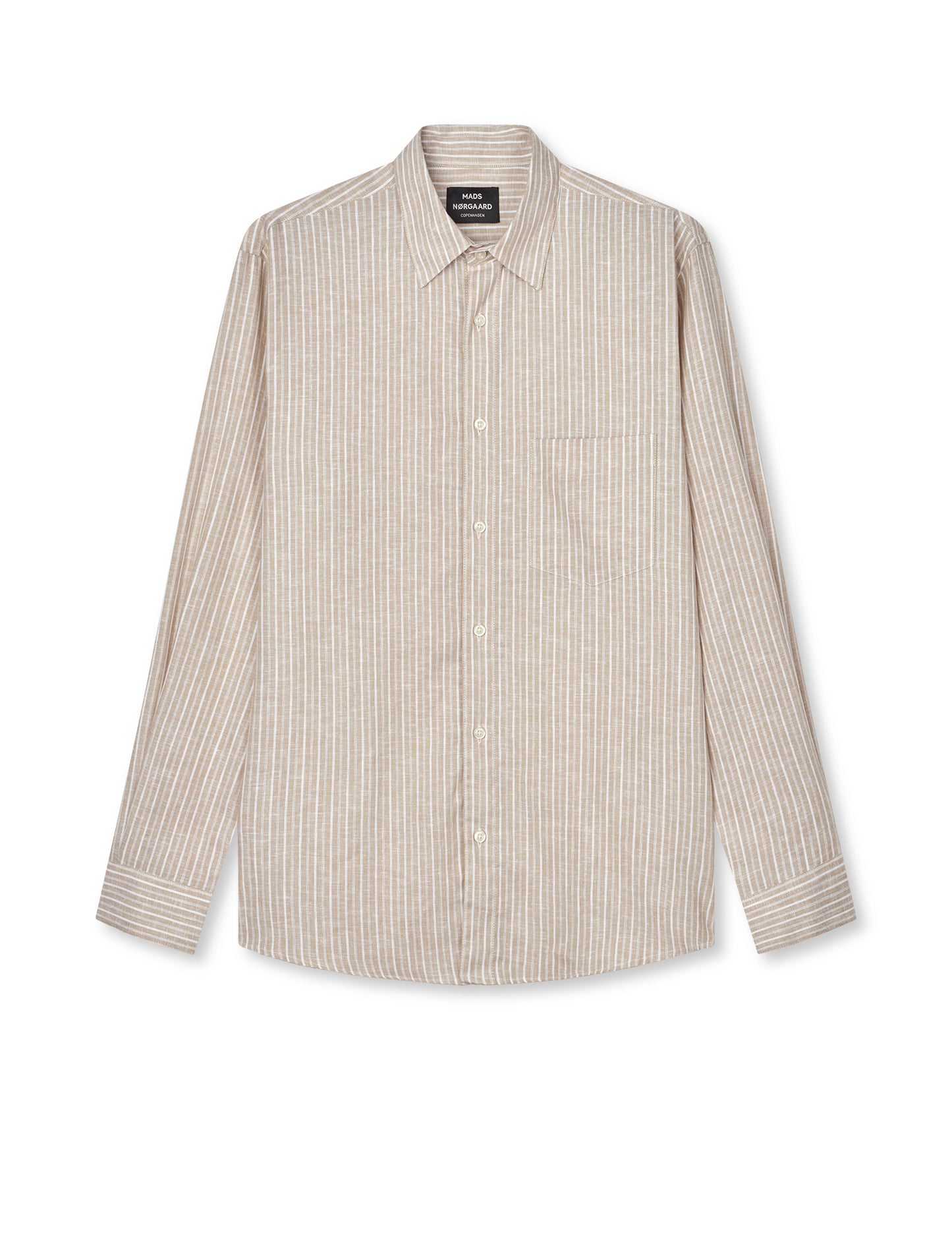 Cotton Linen Sune Stripe Shirt, Trench Coat/White