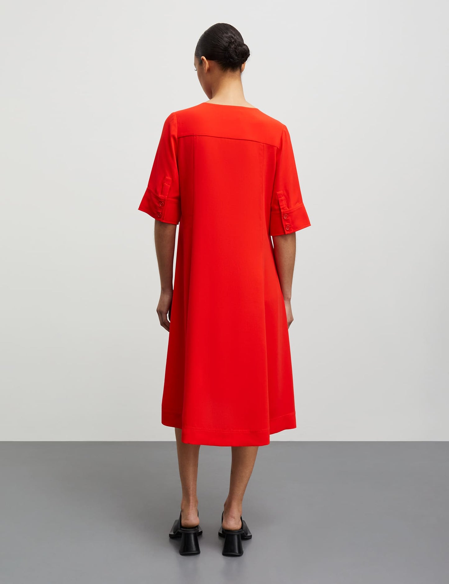 Light Crepe Margot Dress, Fiery Red