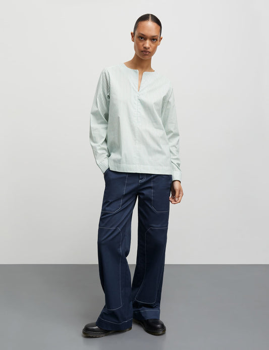 Poplinda Dana Shirt, Pinstripe/Verdant Green