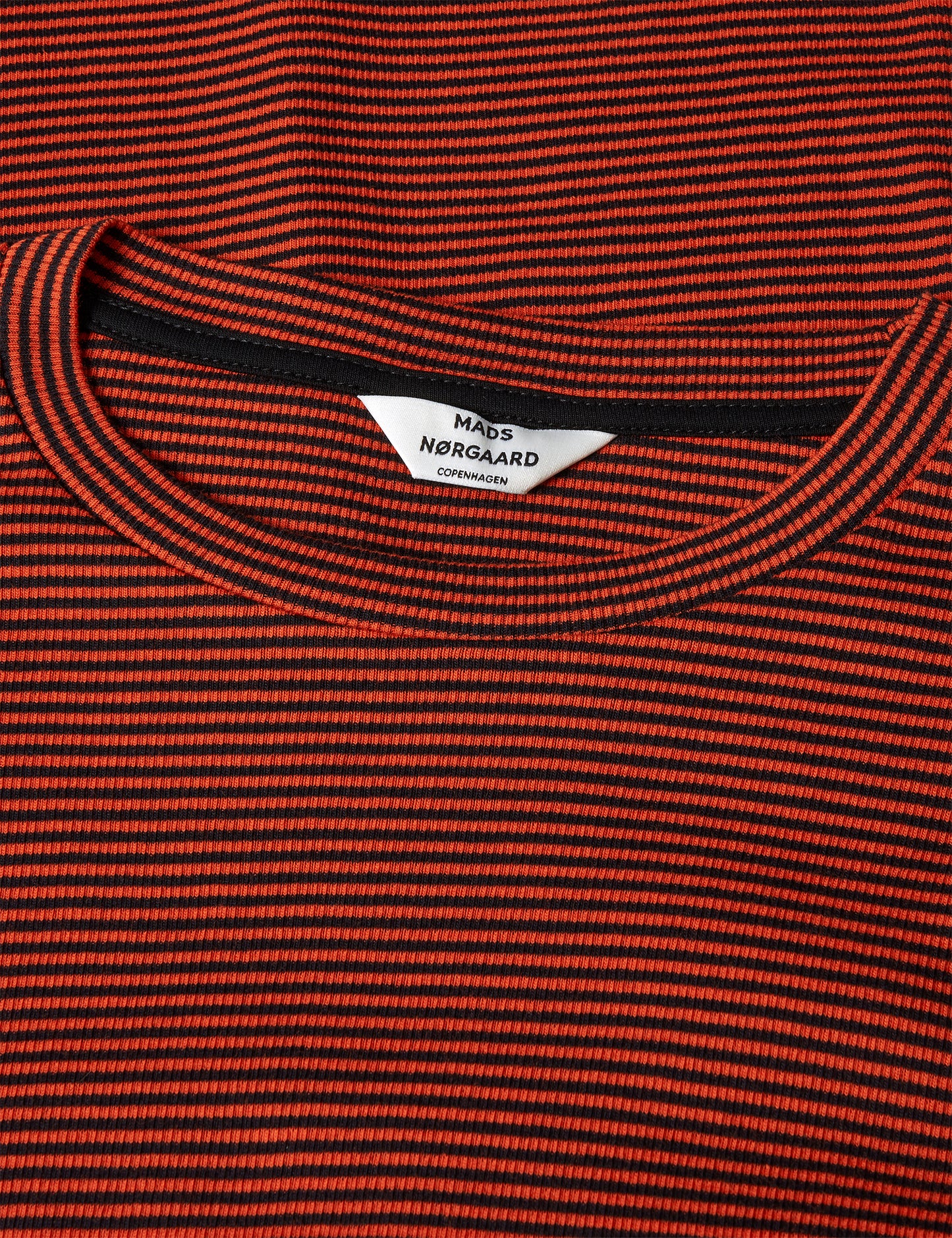 2x2 Cotton Stripe Tuba Tee LS, Fiery Red/Black