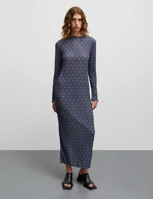 Fancy Jersey Melanie Dress, AOP Dot/Parisian Night