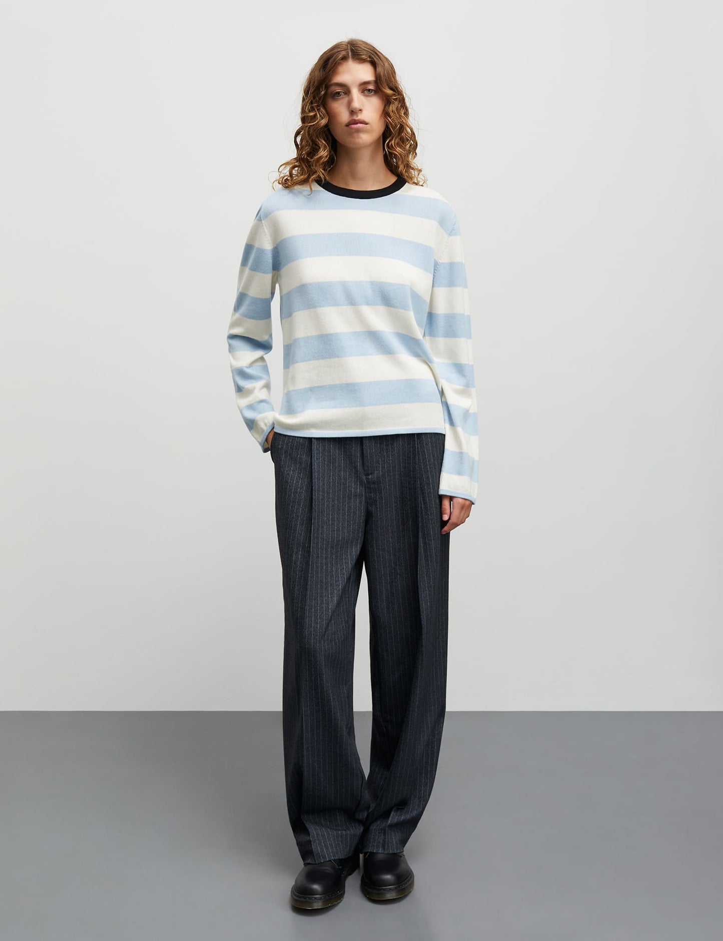 Tight Cotton Ivy Knit, Cashmere Blue/Vanilla Ice