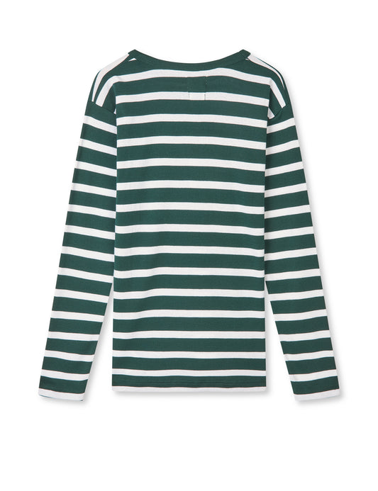 Trio Rib Tobino Tee LS, Pine Grove/White/Verdant Green