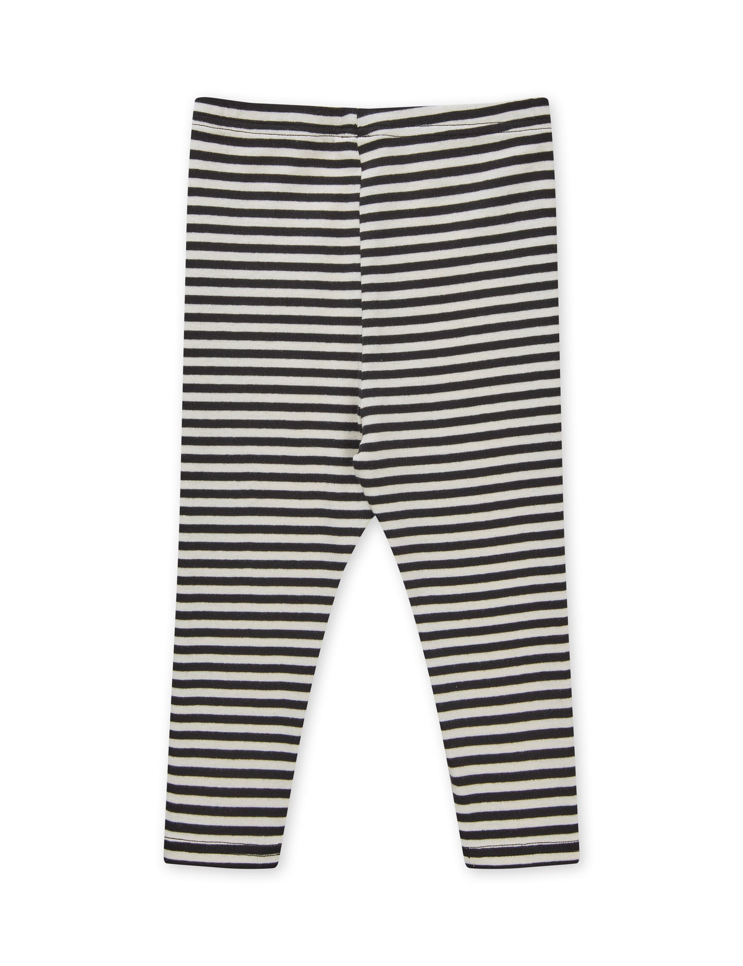 Soft Duo Striped Pumini Leggins, Black/Vanilla Ice