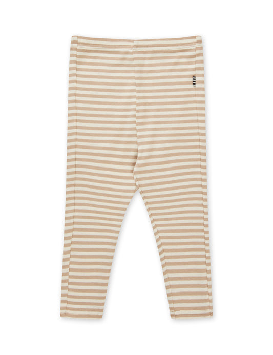 Soft Duo Striped Pumini Leggins, Oxford Tan/ Vanilla Ice