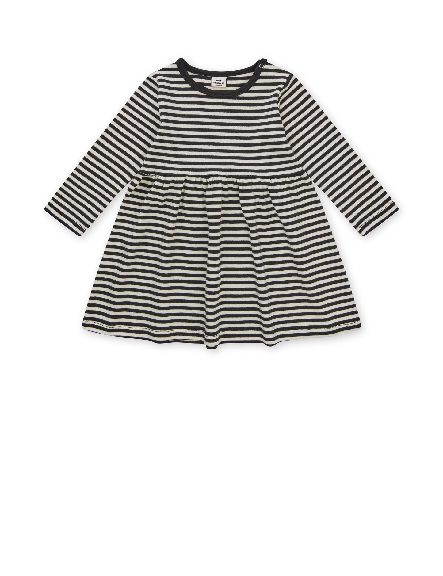 Soft Duo Striped Merkur Dress, Black/Vanilla Ice