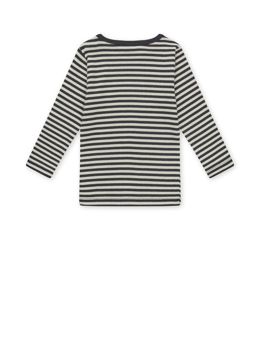 Soft Duo Striped Tobinino Tee LS, Black/Vanilla Ice