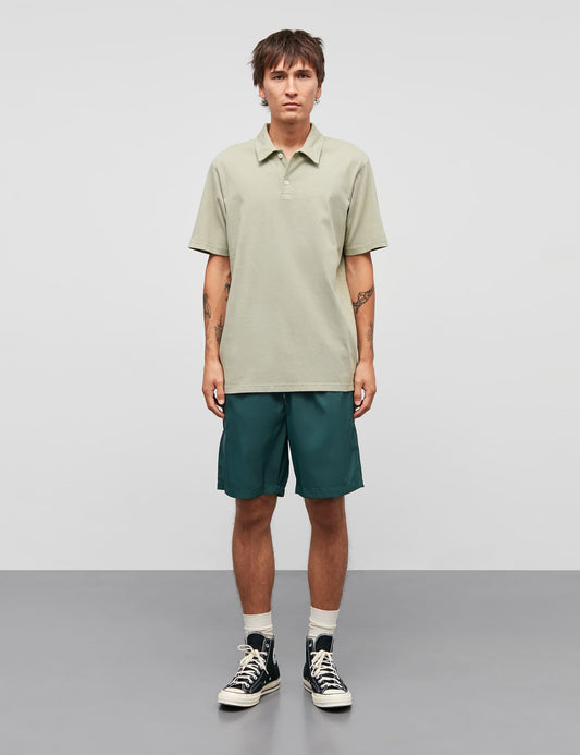 Cotton Jersey Pigment Dye Polo Shirt, Oil Green