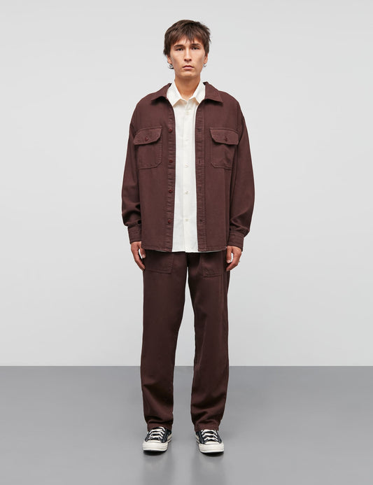 Cotton Linen Work August Shirt, Chicory Coffee