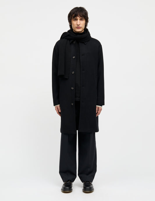 Compact Wool Curtis Coat, Black