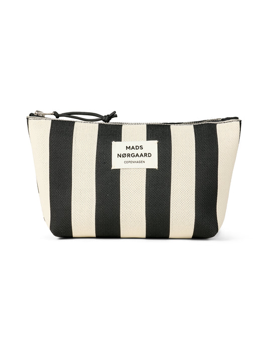 Knit Stripe Hof Make-Up Bag, Black