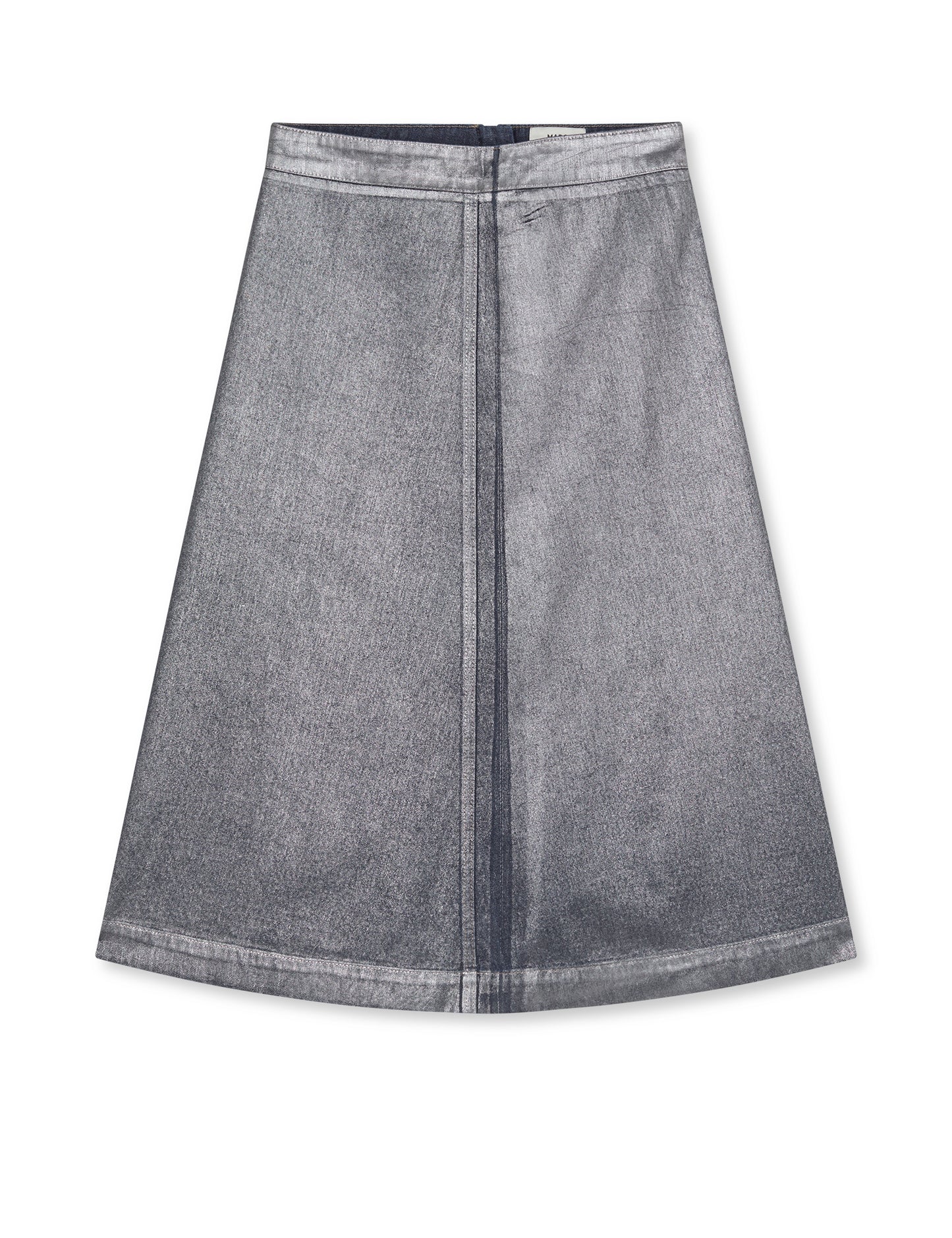 Metallic Denim Stellar Skirt, Vintage Blue/Gun Metal