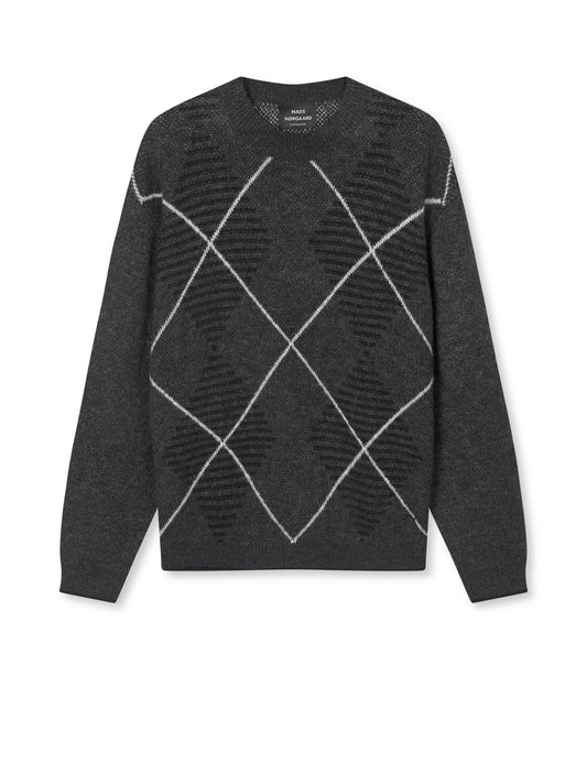 Comfy Wool Adam Argyle Knit, Asphalt